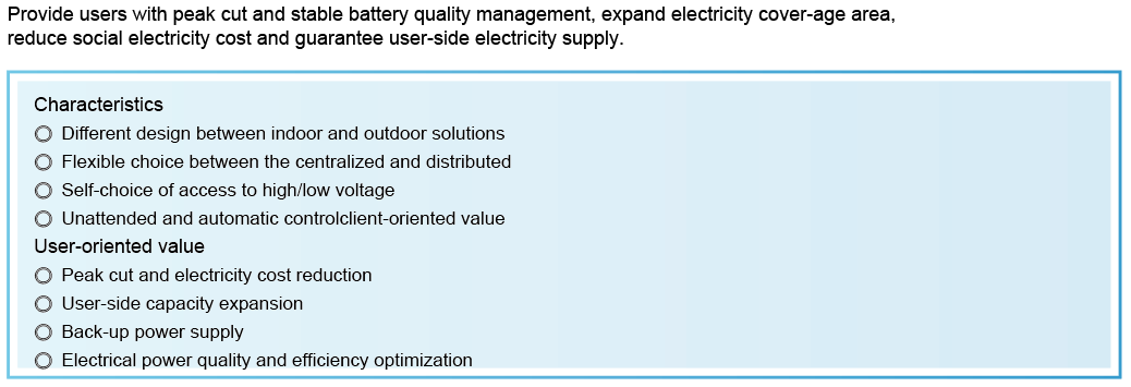 User-side Energy Storage Solution